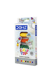 PLASTIC CRAYONS DOOMS GRIP 6 SHADE