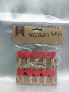 Designer clip wood  heart shape