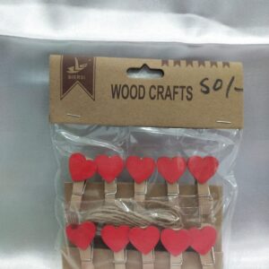 Designer clip wood  heart shape