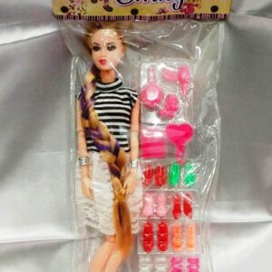 Barbie doll with her shoe set