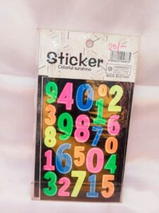 Number colourful sticker