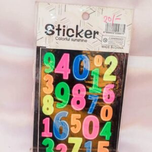 Number colourful sticker