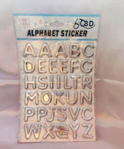 Alphabet sticker silver