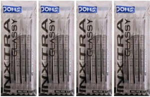 DOMS inxtra glassy black pen per pcs.
